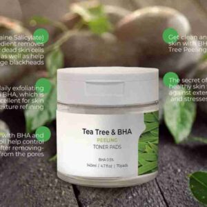 JKosmec Tea Tree and BHA Peeling Toner Pads